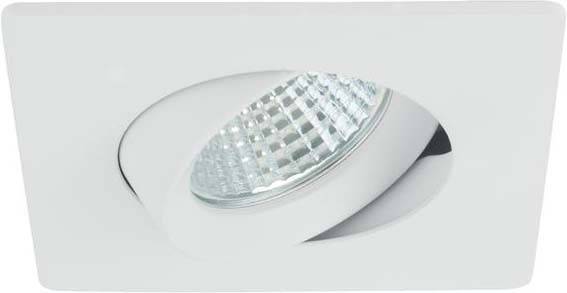 Una plafoniera LED rotonda con involucro bianco.