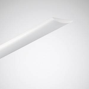Luce LED lunga e stretta posizionata diagonalmente su uno sfondo grigio.