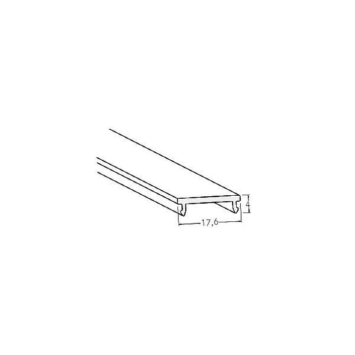 Disegno di un profilo con dimensioni: larghezza 17,6 mm e altezza 4 mm. Adatto per applicazioni tecniche o costruzioni.