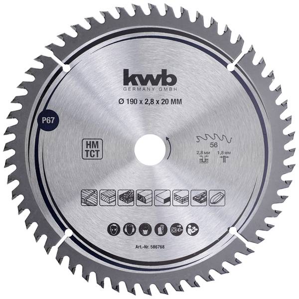 kwb  586768 Lama circolare in metallo duro 190 x 20 mm  1 pz.