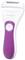 Epilatore elettrico in bianco e viola con stampa 'beurer SatinSkin', vista frontale, che mostra un design ergonomico e il tasto di accensione.