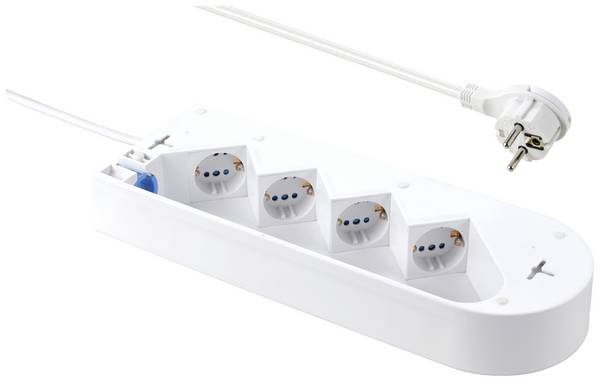 Sygonix SY-5228510 Multipresa con interruttore 4 vie Bianco Schuko 1 pz.