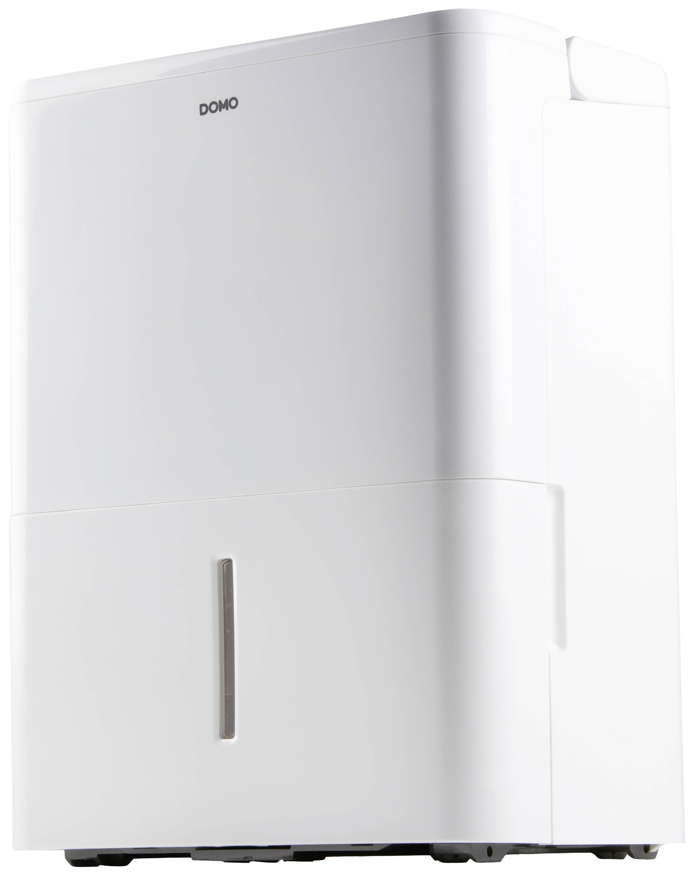 Un deumidificatore bianco dal design essenziale, adatto all'uso in ambienti domestici per ridurre l'umidità dell'aria.