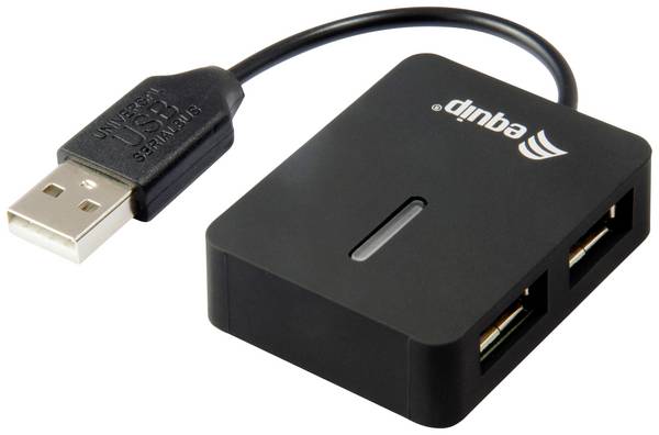 Equip 128952 Hub USB 2 Porte USB-A USB 2.0 480 MBit/s  Nero Equip Life 4 Ports Travel USB Hub - Hub - 4 x USB 2.0