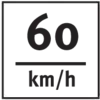 Cartello stradale con l'indicazione '60 km/h', che segnala un limite di velocità.