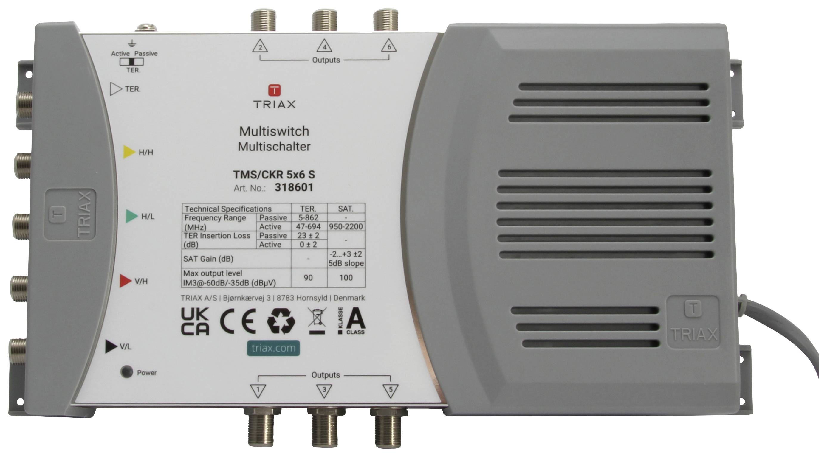 Triax Multischalter 4SAT+1terr.Eing.6f. TMS/CKR 5x6 S (318601)