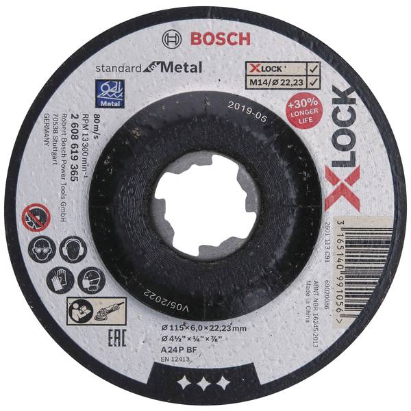 BOSCH 2608619365 X-LOCK DISCO DI SGROSSATURA DRITTO DIAMETRO 115 MM