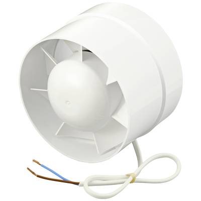 Ventilatore bianco con pale del rotore visibili e cavo di alimentazione, adatto per la ventilazione in ambienti domestici o piccoli spazi.