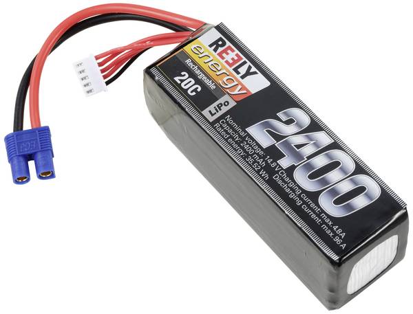 Reely Batteria ricaricabile LiPo 14.8 V 2400 mAh Numero di celle: 4 20 C Softcase EC3