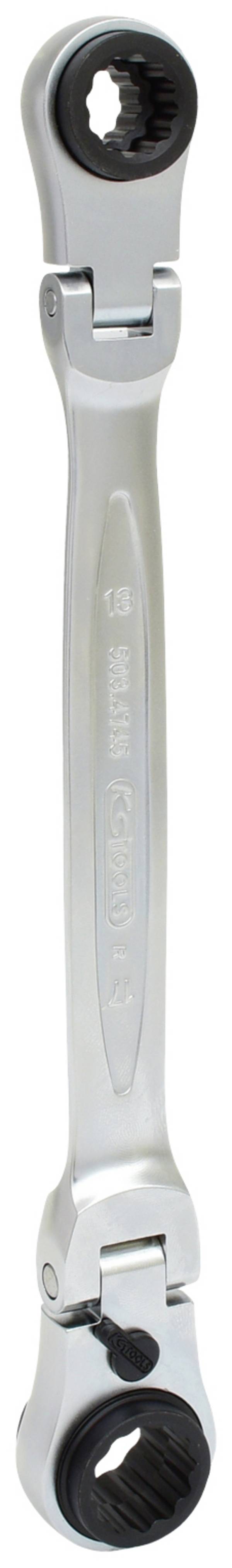 KS Tools 503.4745 Gelenk-Ratschenringschlüssel 4 in 1 GEARplus 10/13+17/19 Chiave poligonale Misura (metrica) 10 - 19 mm