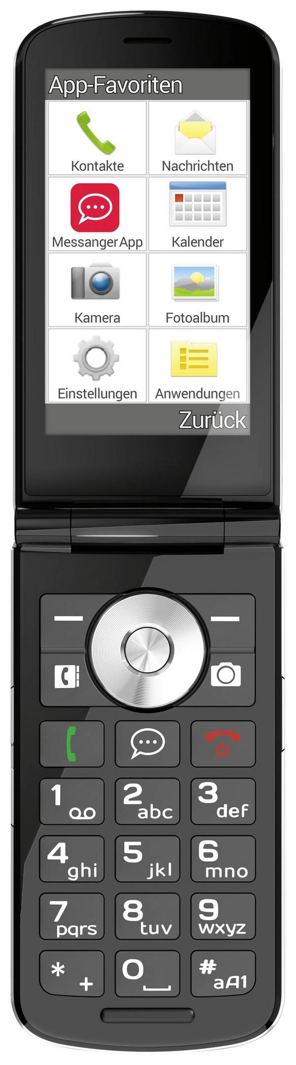 Cellulare a conchiglia senior Emporia TOUCHsmart.2 IP54 , Pulsante SOS, Protetto dagli spruzzi d'acqua, Protetto dalla polvere Nero