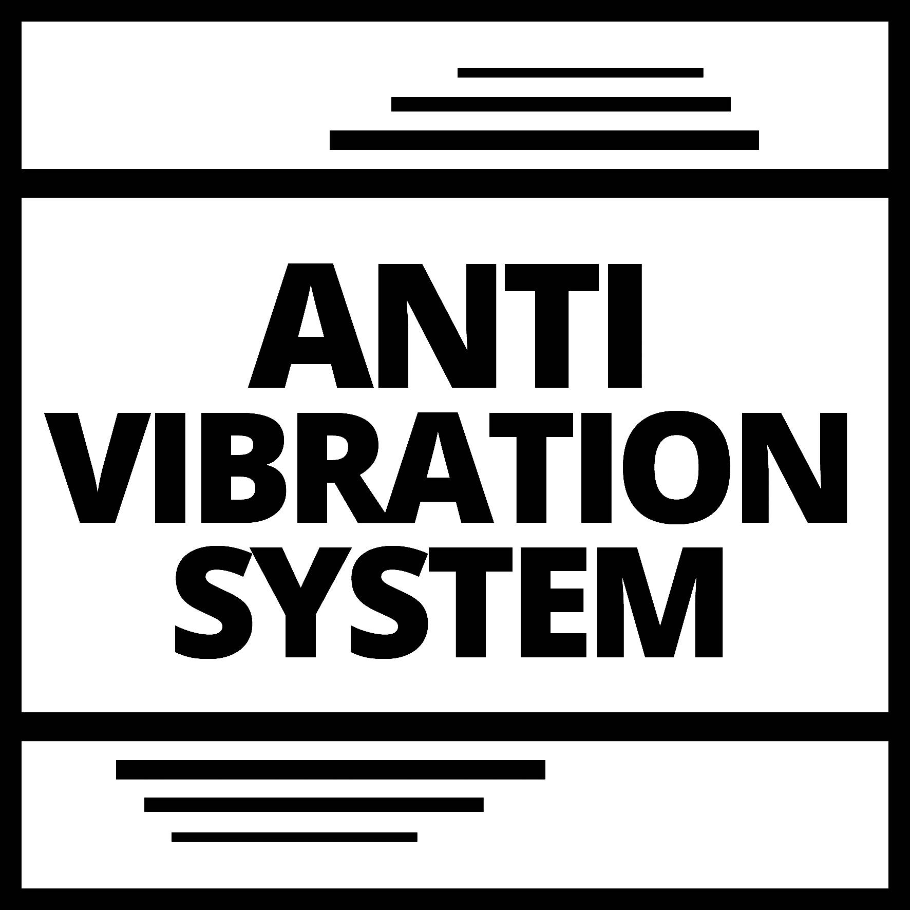 Logo del 'Sistema Antivibrazioni' con linee stilizzate che rappresentano vibrazioni.