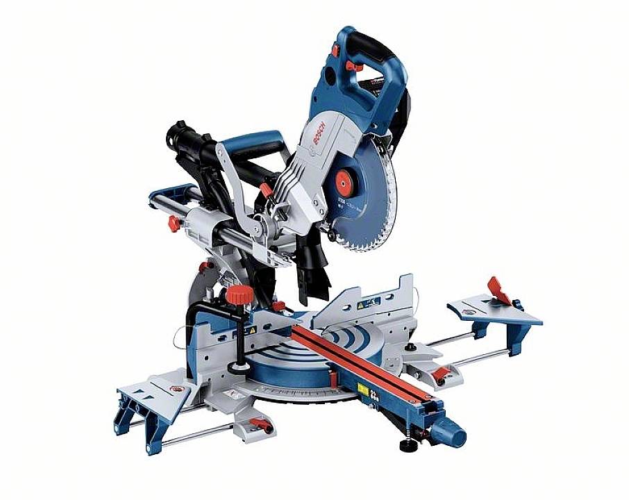 Sega circolare elettrica dal design blu e grigio, ideale per lavori di taglio precisi nella lavorazione del legno.