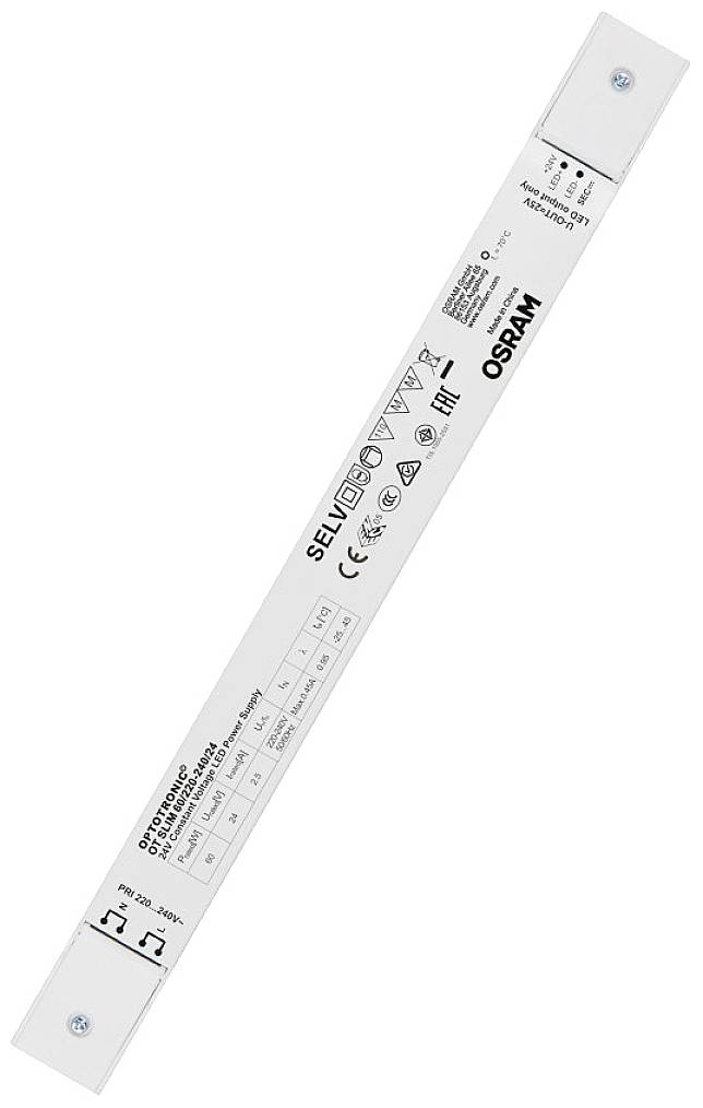 OSRAM HOMELIGHTING OPTOTRONIC OT SLIM Driver per LED Tensione costante 68 W 24.2 V non dimmerabile 1 pz.