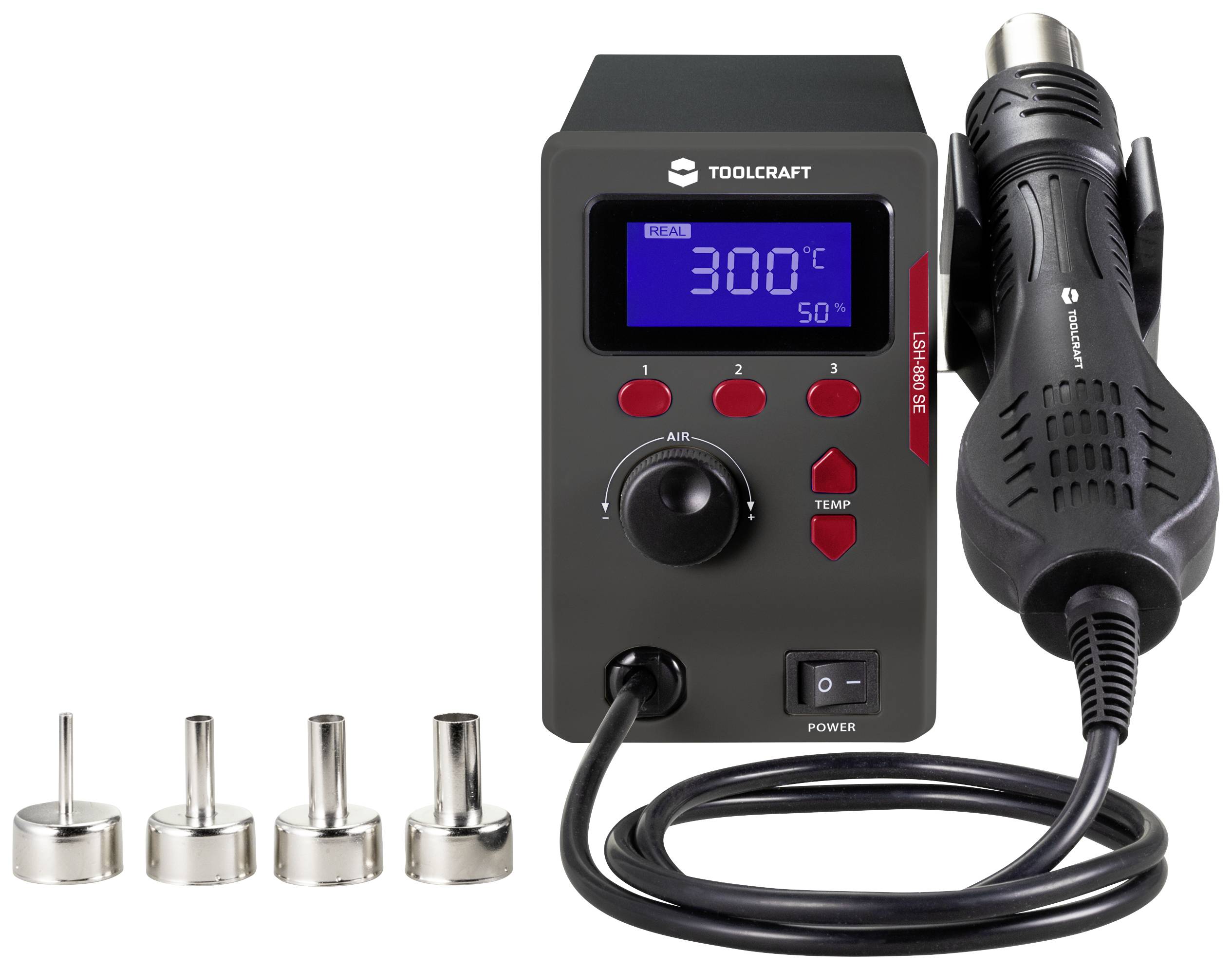 TOOLCRAFT LSH-880 SE Stazione ad aria calda digitale 800 W 100 - 500 °C incl. Punta di saldatura-7