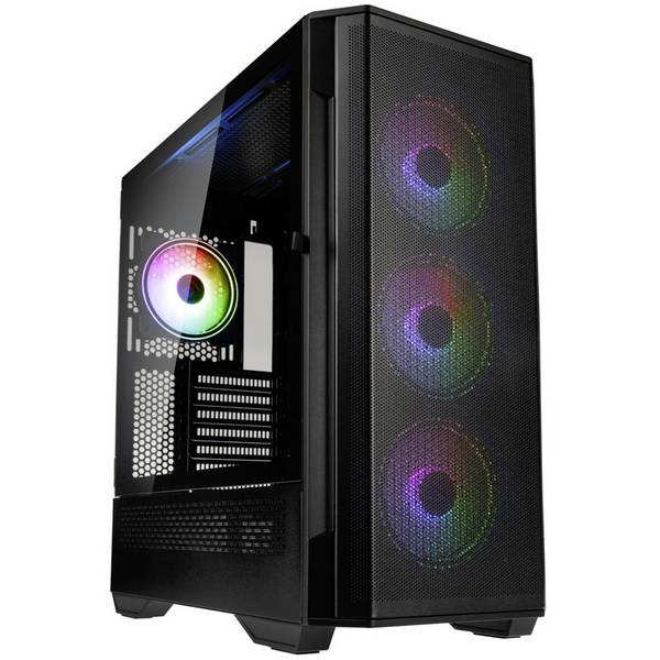 Kolink Kolink Observatory Y Mesh ARGB Midi-Tower - schwarz Midi-Tower PC Case da gioco  Nero 4 ventole LED pre-montate