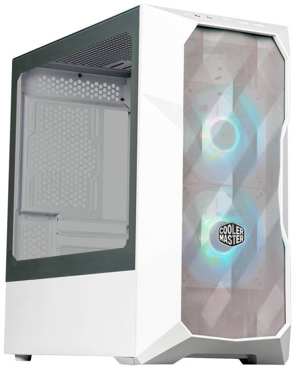 Cooler Master TD300 Mesh White Midi-Tower PC Case  Bianco 2 ventole LED pre-montate, finestra laterale, filtro per la polvere