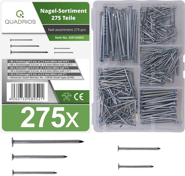 Quadrios 2201SA003 Assortimento di chiodi Contenuto 1 KIT