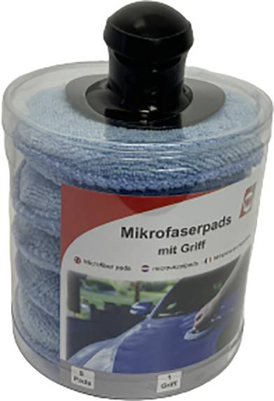 Panni in microfibra con impugnatura in confezione di plastica trasparente, idonei per la pulizia della vernice auto. Contiene 8 panni.