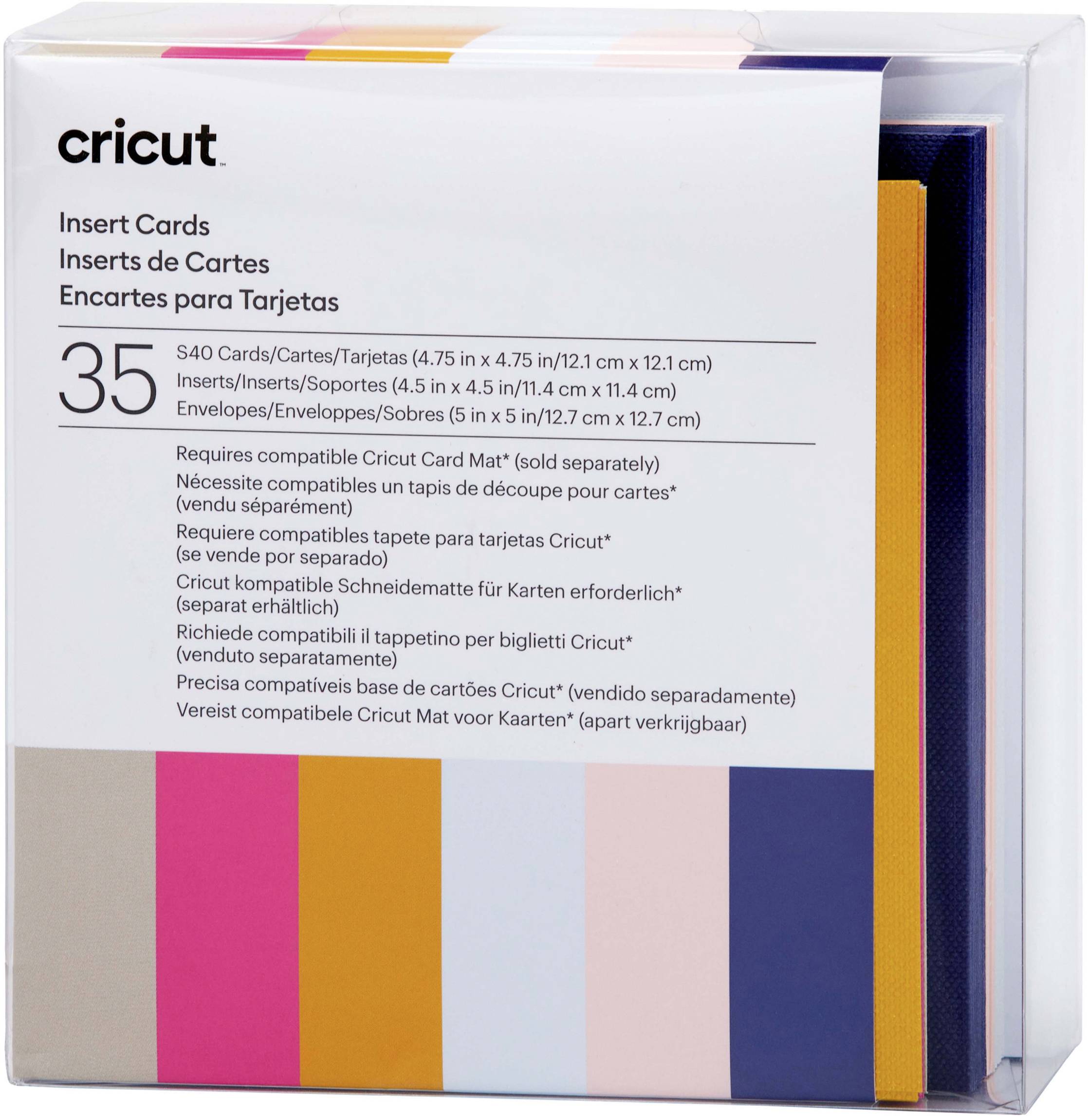 Confezione di cartoncini intercambiabili Cricut in vari colori. Include 35 carte, buste, cartoncino di supporto. Adatto per macchine da taglio Cricut.