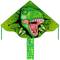 Un aquilone variopinto con l'immagine di un dinosauro verde che digrigna i denti. Sullo sfondo si vedono crepe che si aprono.