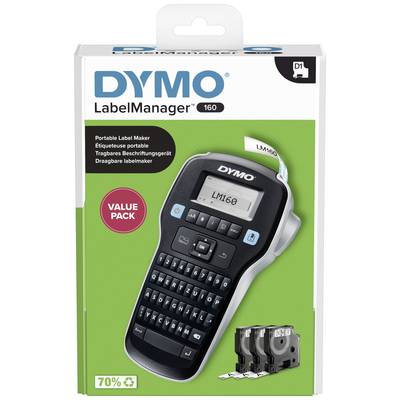 DYMO Labelmanager 160 Value Pack Etichettatrice Adatto per nastro: D1 12  mm, 9 mm, 6 mm