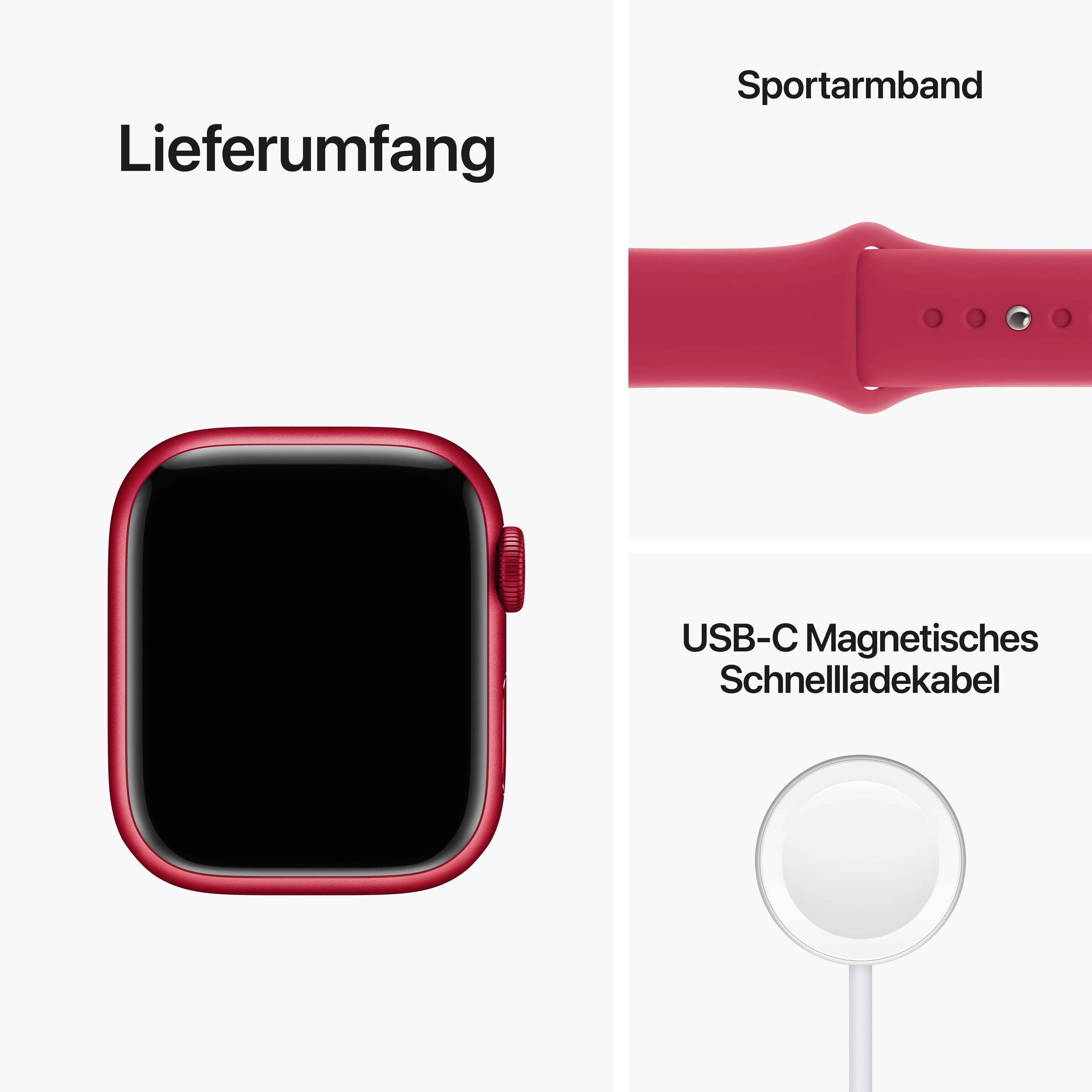 Apple Watch Series 8 GPS 41 mm Cassa in alluminio (PRODUCT) RED™ Cinturino sport (PRODUCT) RED™-5