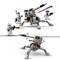 Figure LEGO in uniformi da Stormtrooper che azionano un cannone. In alto sono presenti diverse figure, in basso viene mostrata la struttura del cannone.