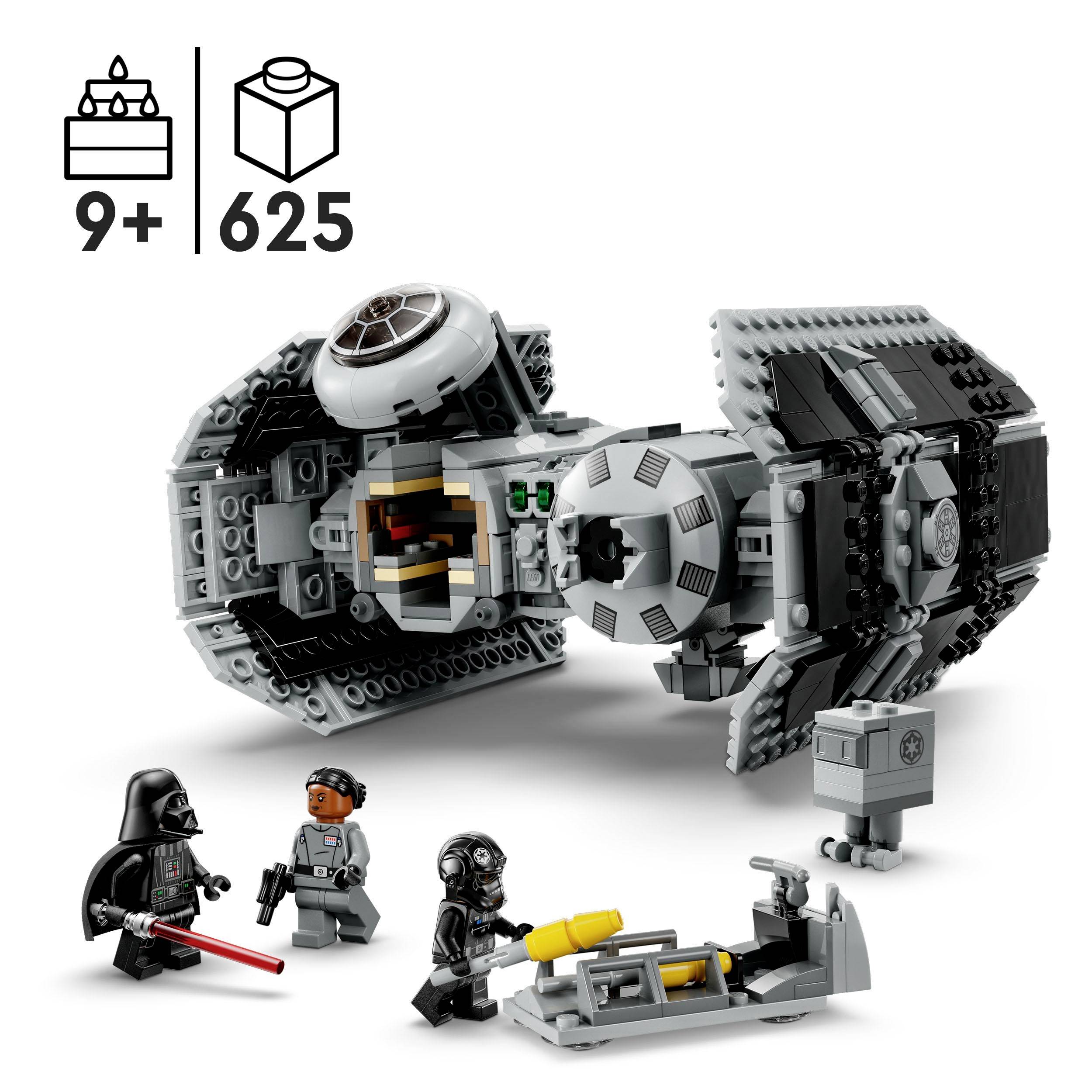 Set Lego con veicolo spaziale e personaggi. Adatto dai 9 anni in su. 625 pezzi. Include tre figure, una navicella spaziale e accessori.