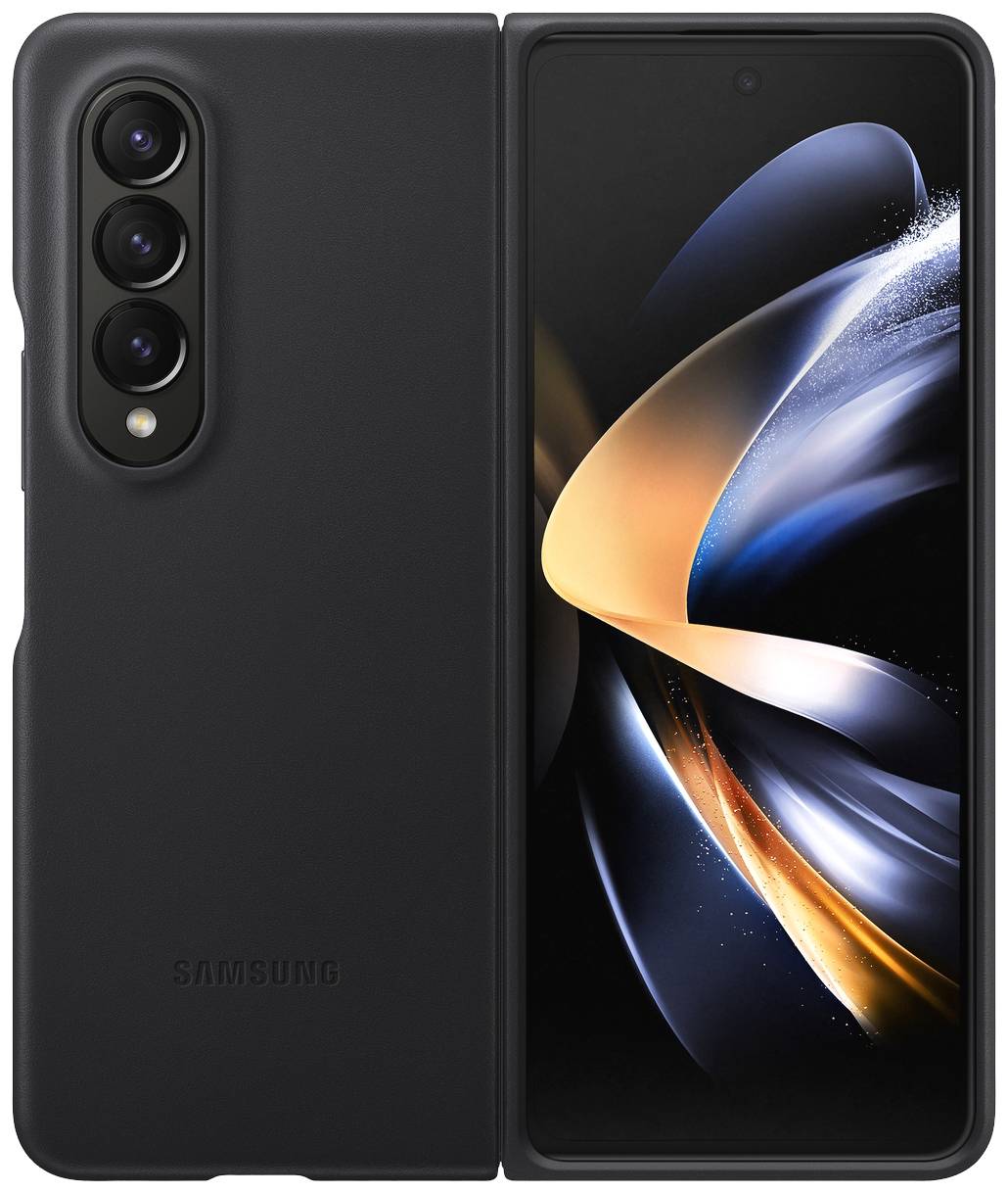 SAMSUNG LEATHER GALAXY Z FOLD4 COVER CUSTODIA IN PELLE NERO-0