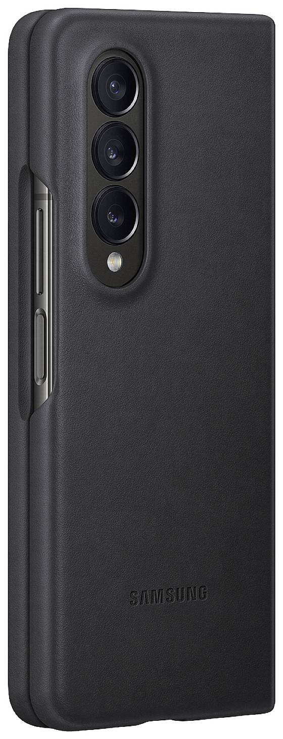 SAMSUNG LEATHER GALAXY Z FOLD4 COVER CUSTODIA IN PELLE NERO-3