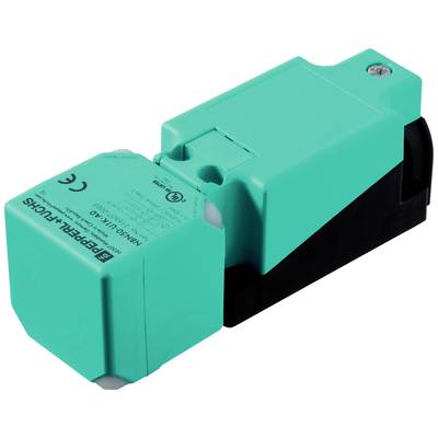 Un sensore verde e rettangolare con la scritta 'Pepperl+Fuchs', idoneo per applicazioni elettriche ed elettroniche.