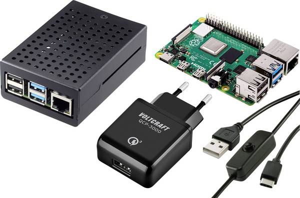 TRU COMPONENTS Pure Set Raspberry Pi® 4 B 8 GB 4 x 1.5 GHz incl. cavo di alimentazione, incl. custodia