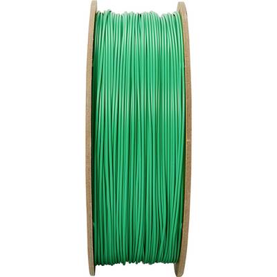Bobina di filamento verde per stampante 3D su sfondo bianco.