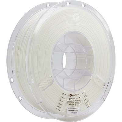 Un rocchetto bianco di materiale da stampa 3D PolySupport di Polymaker, adatto per temperature di stampa comprese tra 220-240°C.