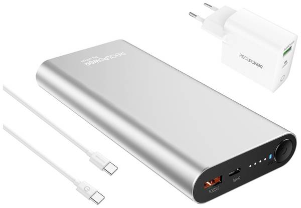 RealPower PB-20000PD Lithium-Ion (Li-Ion) 20000 mAh Aluminium (408097)