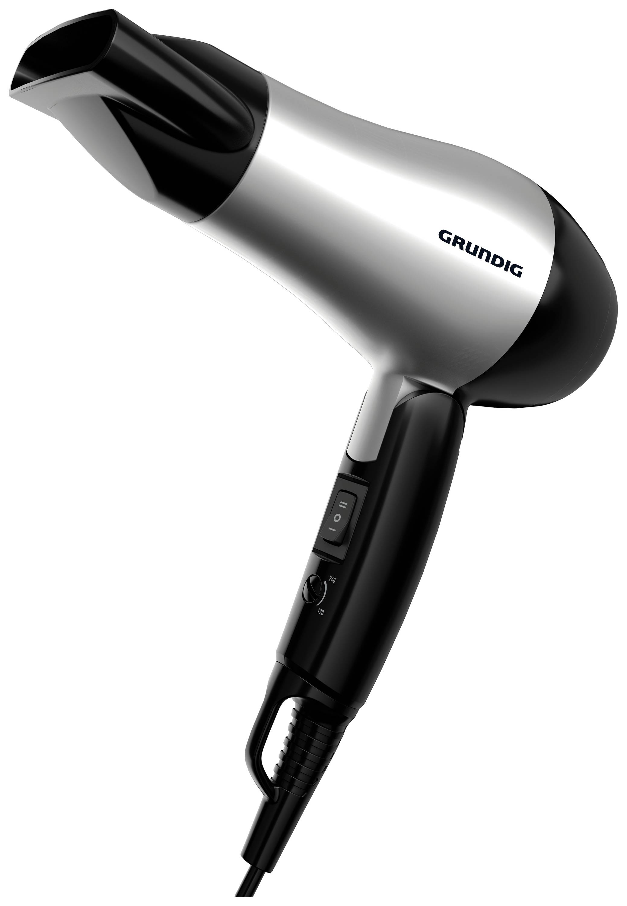 Grundig HD 2200 asciuga capelli 1200 W Nero, Argento-0