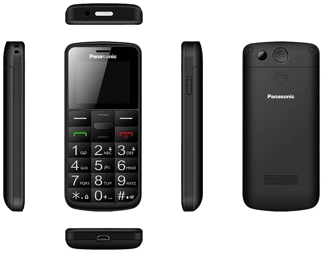 Mostra un semplice telefono cellulare con tasti grandi e un piccolo display, ideale per anziani o persone con difficoltà visive.