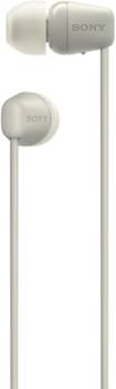 Auricolari bianchi Sony con design in-ear e cavo.