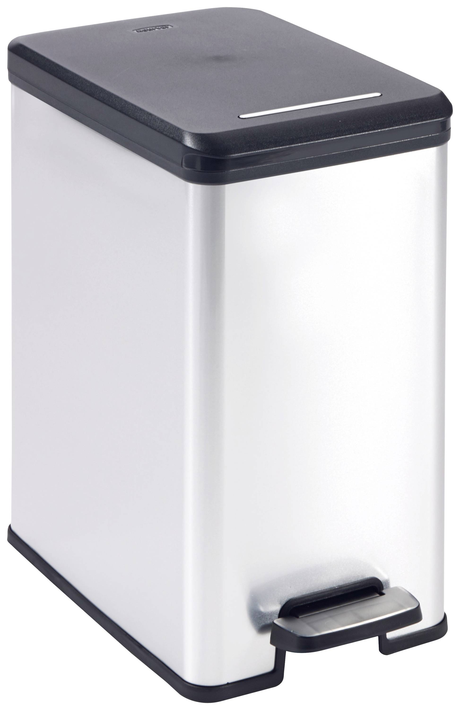 Curver DECO Bin 240639 Bidone della spazzatura 25 l (L x A x P) 250 x 450 x 420 mm Argento, Nero 1 pz.