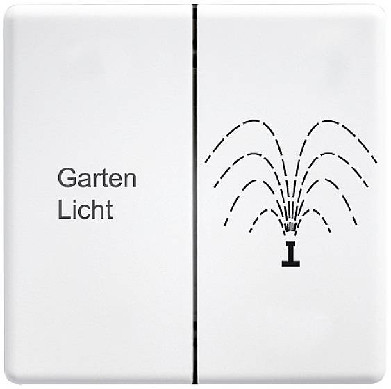 Interruttore: lato sinistro 'Luce Giardino', lato destro con simbolo per impianto di irrigazione.