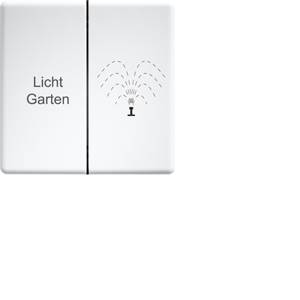 Interruttore con due pulsanti: a sinistra 'Luce', a destra con simbolo per l'irrigazione del giardino.