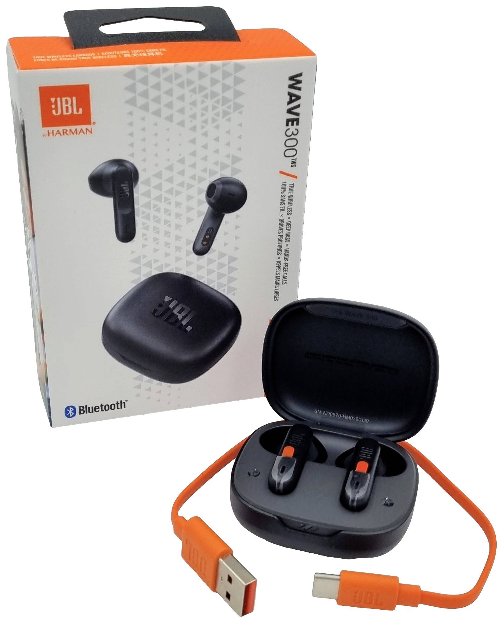 JBL Wave 300 TWS Cuffie auricolari Bluetooth Stereo Nero headset con microfono, controllo touch Telefono cellulare-1