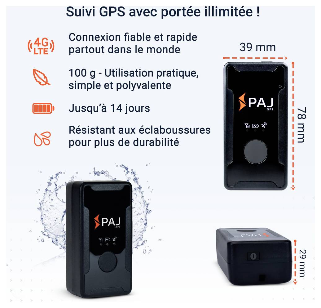 PAJ GPS EASY FINDER 4G Tracciatore GPS (Tracker) Tracker persone, Tracker multifunzione, Tracker per bagagli Nero 1 pz.-4