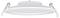 Pannello LED da incasso rotondo con cornice bianca e clip di fissaggio, adatto per illuminazione a soffitto moderna.