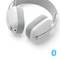 Cuffie over-ear di alta qualità in grigio con cuscinetti morbidi e logo Bluetooth, ideali per l'ascolto di musica wireless.