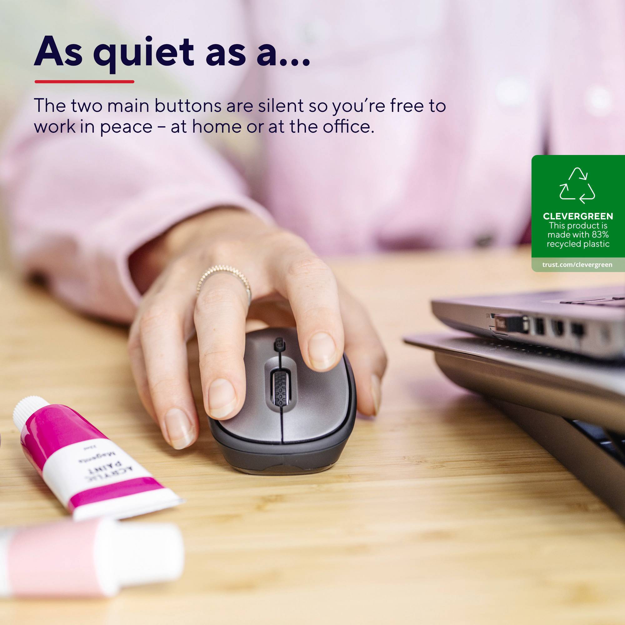 TRUST MOUSE YVI+ WIRELESS MOUSE ECO NERO-12