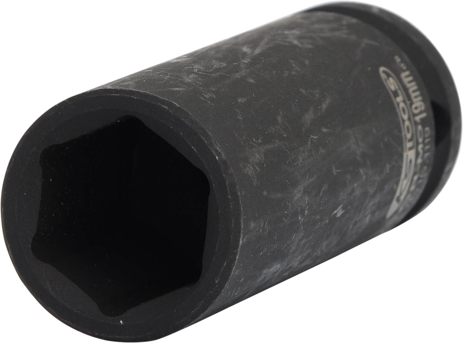 Un dado nero esagonale, con dimensione visibilmente indicata come '10mm'.
