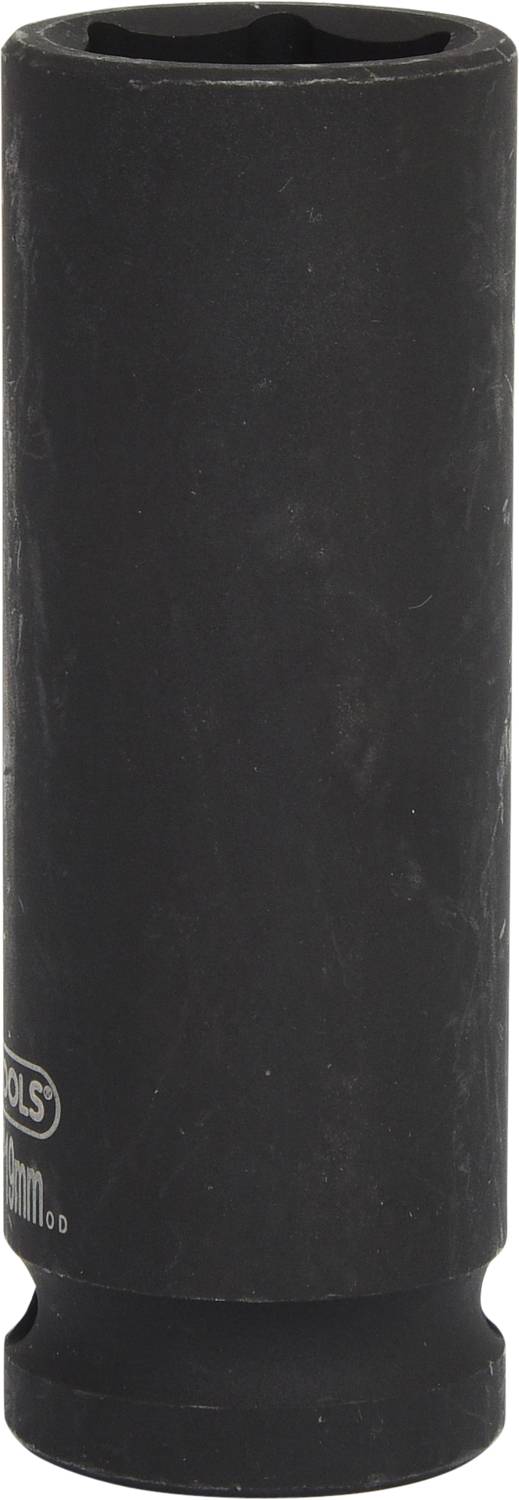 Un inserto chiave a bussola nero, cilindrico e durevole, da utilizzare con chiavi o cricchetti.