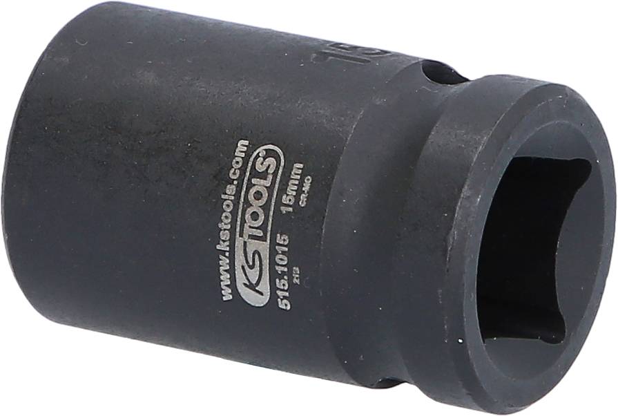 Un bussola esagonale nera della marca KS Tools, misura 19 mm, con stampa bianca del sito web e specifiche del prodotto.